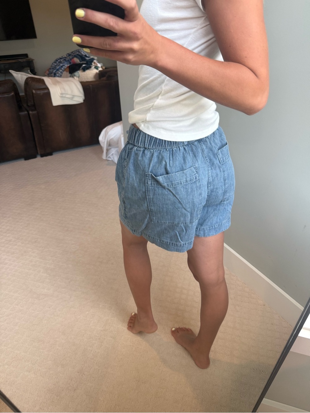 Blue Drawstring Shorts - Picture 4 of 5